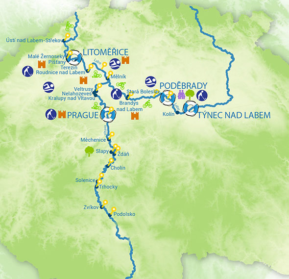 Routes river cruise Czech Republic